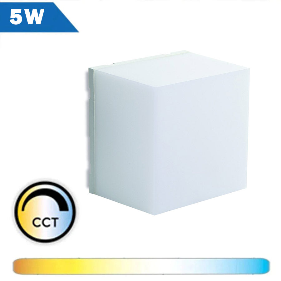 Aplique LED kubo CCT para exterior IP65 100x100x75mm