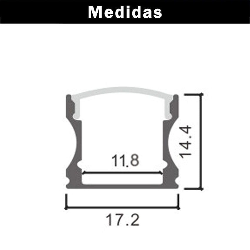 Perfil Aluminio Alto Black para Tiras LED