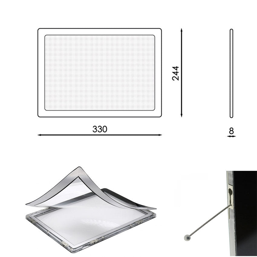 Carpeta LED Doble Cara para Poster A4 12V