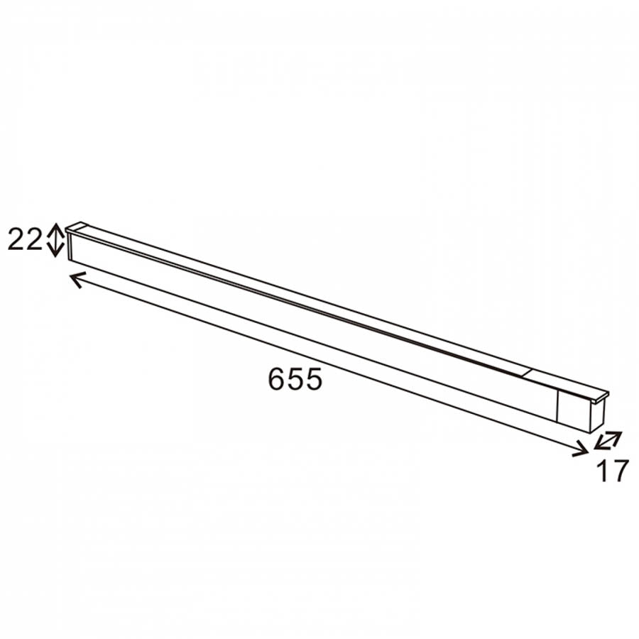 Foco Carril Magnético 48V 20W Lineal 655mm Continuo Color Negro