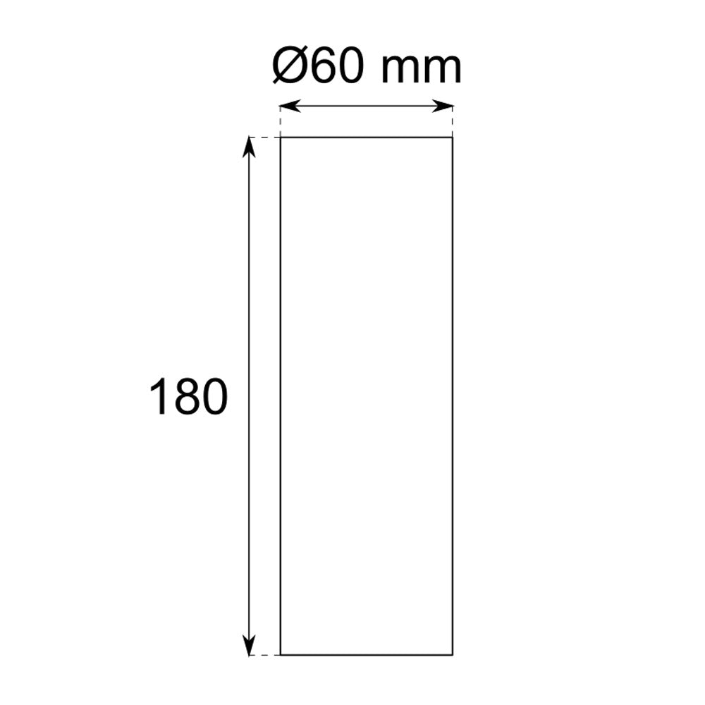Foco Superficie Fijo 180mm Cilindro para GU10