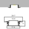Perfil Aluminio Empotrar Aletas Micro Blanco para Tiras LED