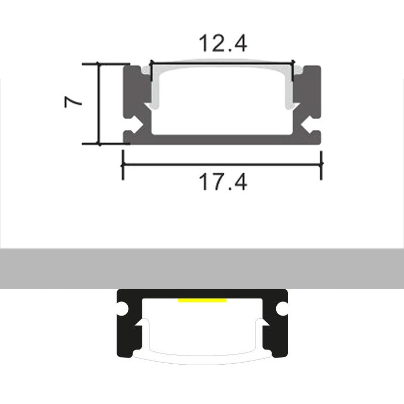 Perfil Aluminio Micro Blanco Lacado para Tiras LED