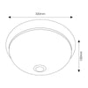 Plafón 2xE27 320mm Detector Movimiento Superficie Redondo