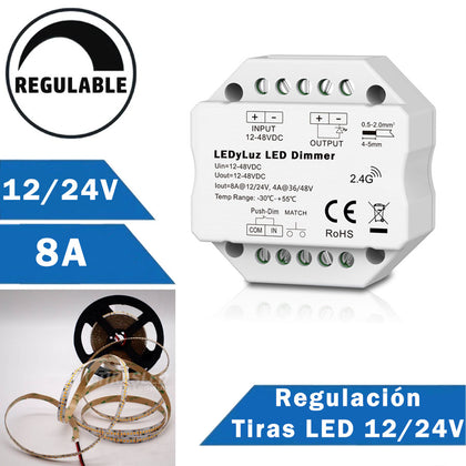 Pastilla Regulador LED Tiras 12/24V por Pulsadores