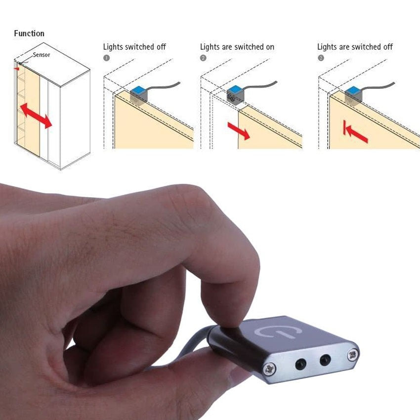 Sensor Movimiento 3 Modos Luces LED Con Sensor De Movimiento Para Armarios - 30 Cm, USB-C, 3 Colores Luz Armario Pilas