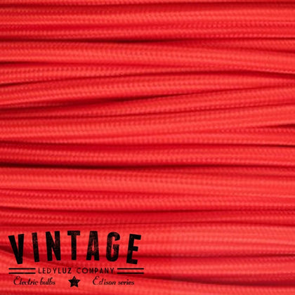 Metro Cable Cordón Textil Tela Liso Rojo