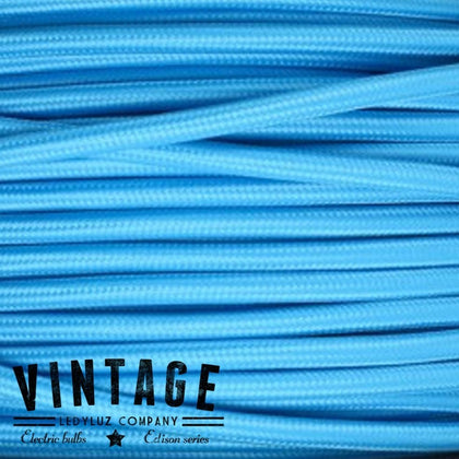 Metro Cable Cordón Textil Tela Liso Turquesa
