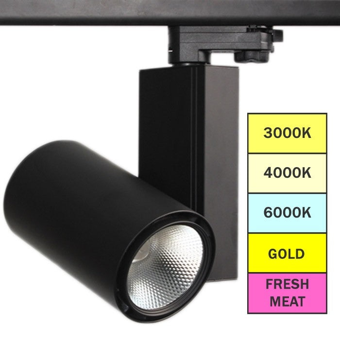 Foco Carril LED COB CREE 30W Negro F. Meanwell