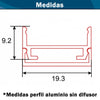 Perfil Aluminio 20x20 Tiras LED Cuadrado