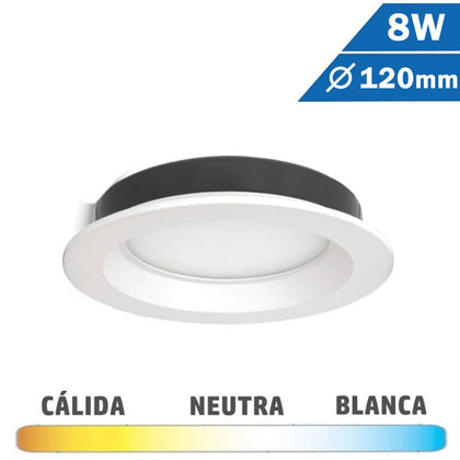 Downlight LED 8W Blanco 120mm Redondo