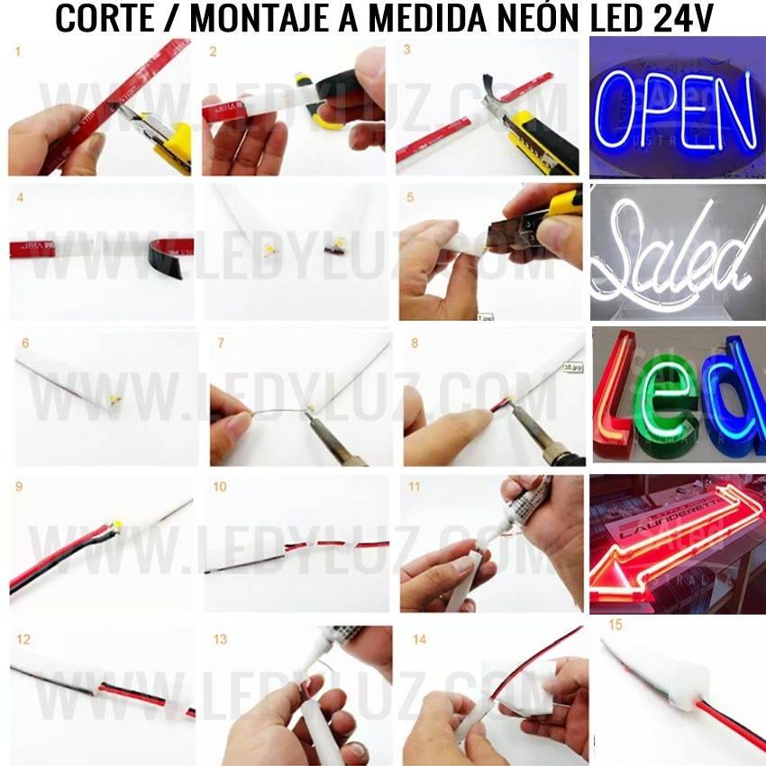 Neón LED 14,5W/m 24V Luz Roja 10mm