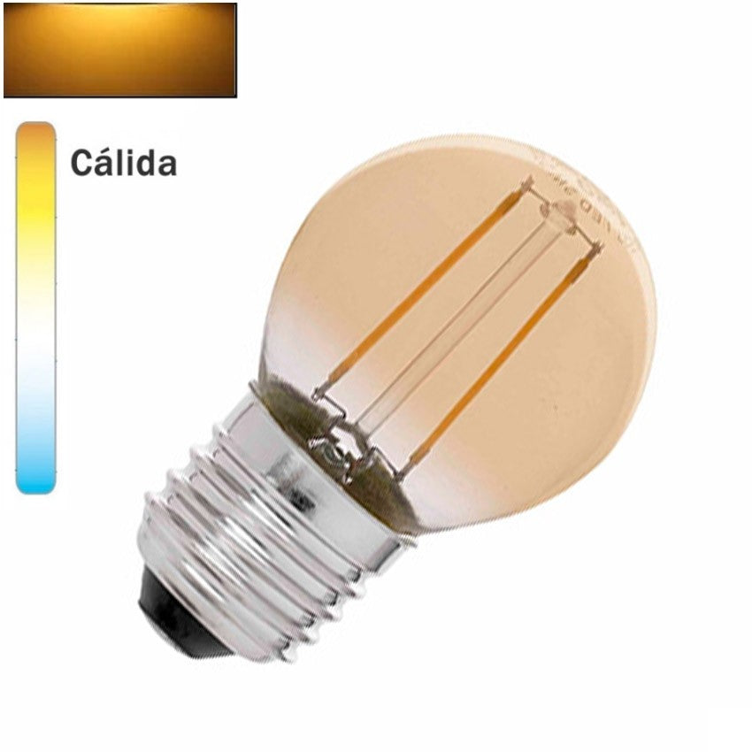 Bombilla LED E27 Ahumada Dimable filamento Small Globo Dm 6W - Warelec