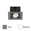 Colores disponibles del mini kardan empotrado técnico con caja interior en color negro. Para bombillas LED 50mm.
