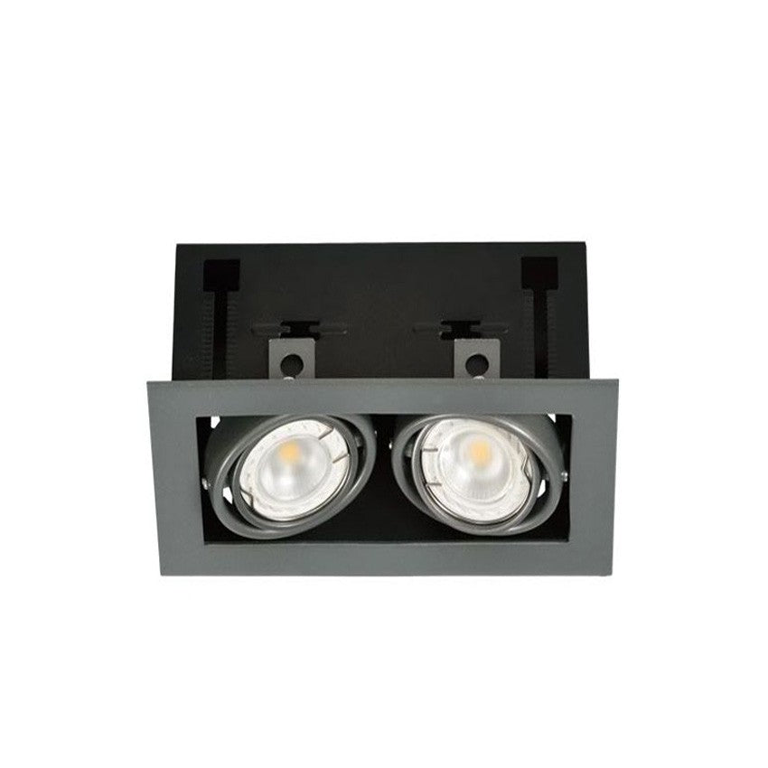 Kardan Empotrar Acero Basculante 2 Luces 205x120mm Gris Desc
