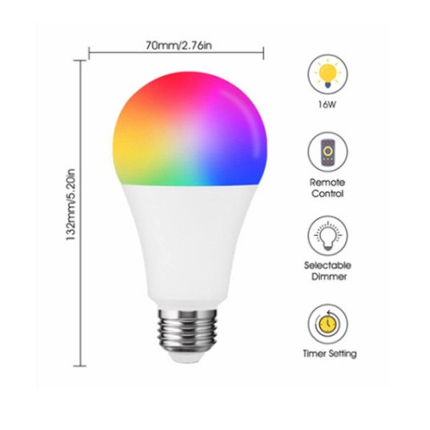  AMUMO AMU - Bombilla LED blanca y de color con mando a distancia,  A70 RGB+WY bombilla que cambia de color, tecnología RGBWYIC de vanguardia,  12 vatios medio 1000 lúmenes, iluminación regulable