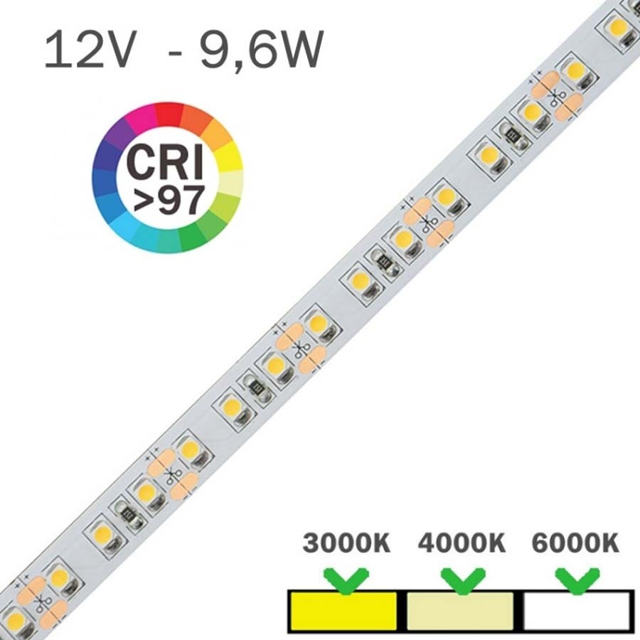 Tira LED 9,6W 24V - 5 metros luz neutra 4000K IP20 interior