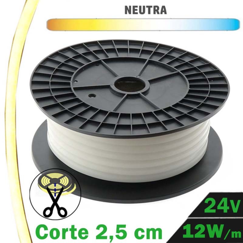 Rollo 20 Metros Neón LED 12W/m 24V Neutra
