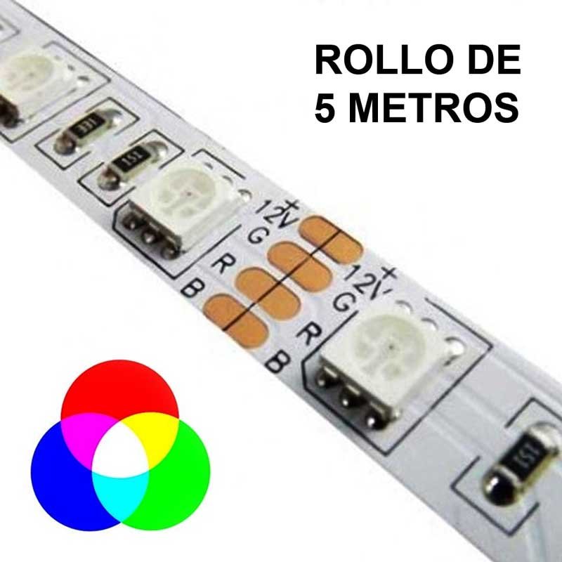 ROLLO 5 METROS TIRA LED 12V 14,4W 60 LEDs/m 5050 IP67 LUZ BLANCA