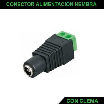 Conector tiras LED hembra con clema de conexión.