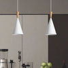 Colgante Techo Cono Moss E27 Vintage Metal Madera Blanco / Negro