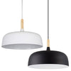 Colgante Techo Narvik E27 Vintage Metal Madera Blanco / Negro