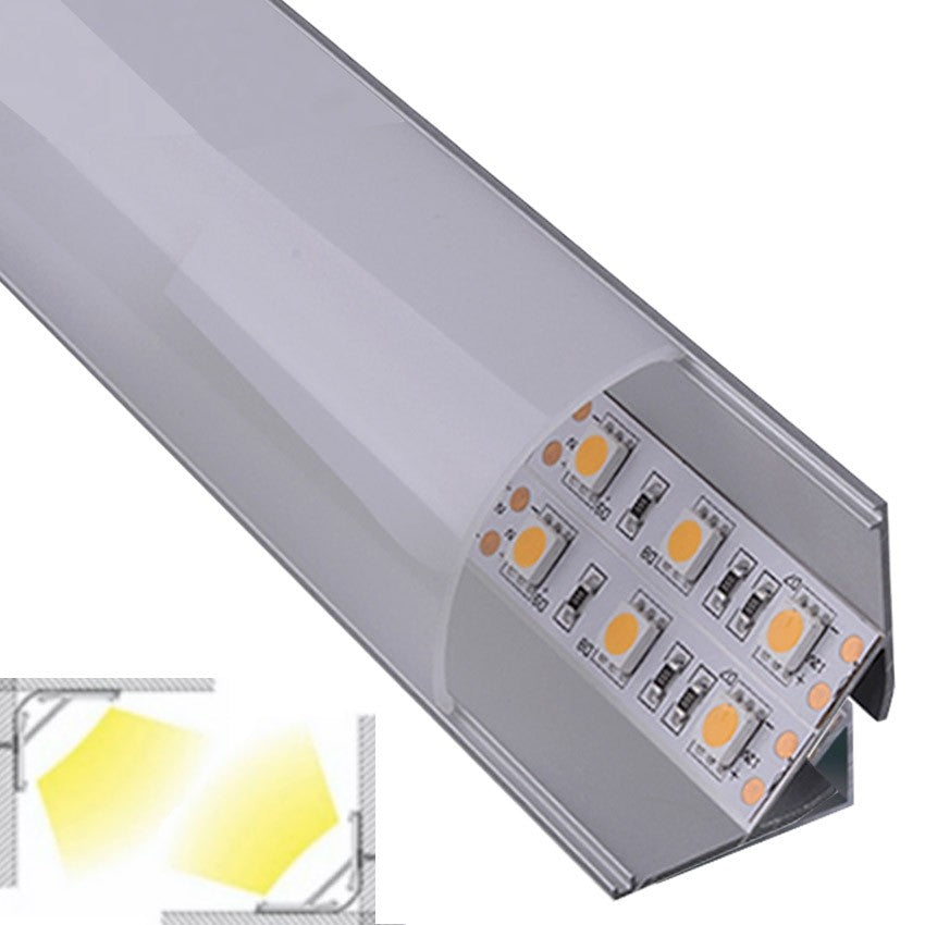 Perfil LED de Esquina con el difusor Curvo 16 mm x 16 mm 2M - Learoy LED