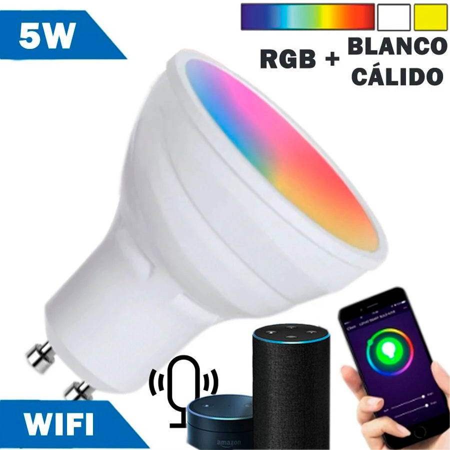 Bombilla inteligente E14 Google Home, Bombilla inteligente E14 Blanco Wifi