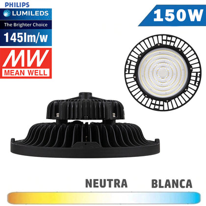Campana LED UFO 150W Chip Philips Driver Meanwell PRO