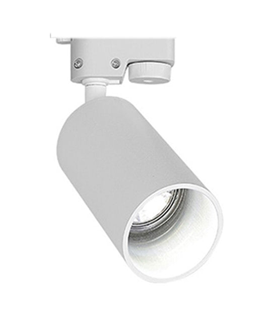 Foco Carril Monofásico Blanco Cilíndrico Long para GU10
