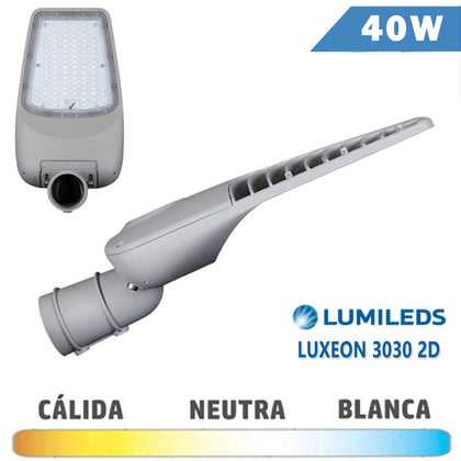 Farola Luminaria LED Vial Gris 40W Philips Lumileds con Soporte