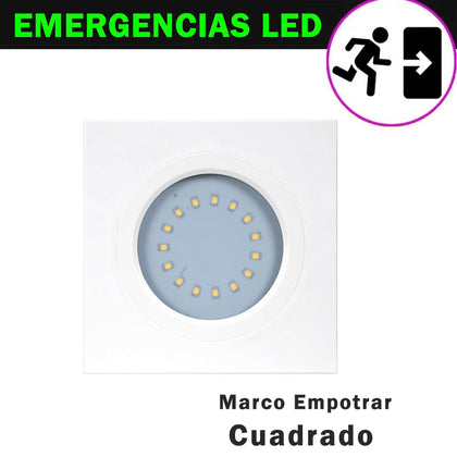 Marco Cuadrado para Empotrar Emergencias LED Mini