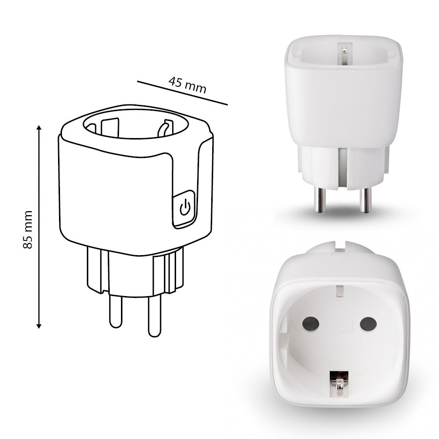 ENCHUFE CON CLAVIJA INTELIGENTE WIFI SMART HOME 16A – LedyLuz