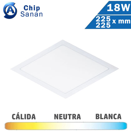 Panel LED Cuadrado Blanco 18W 225x225mm