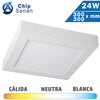 Plafón LED Superficie Cuadrado Blanco 24W 300x300mm Sanan