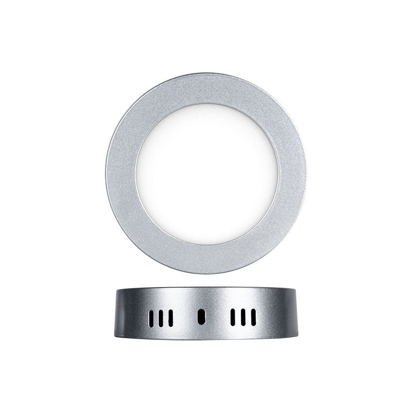 Plafón LED Superficie Plata 6W 120mm Chip Sanan
