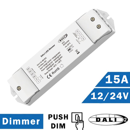 Regulador Dimmer 12/24V DALI 2 PUSH por Pulsadores 15A