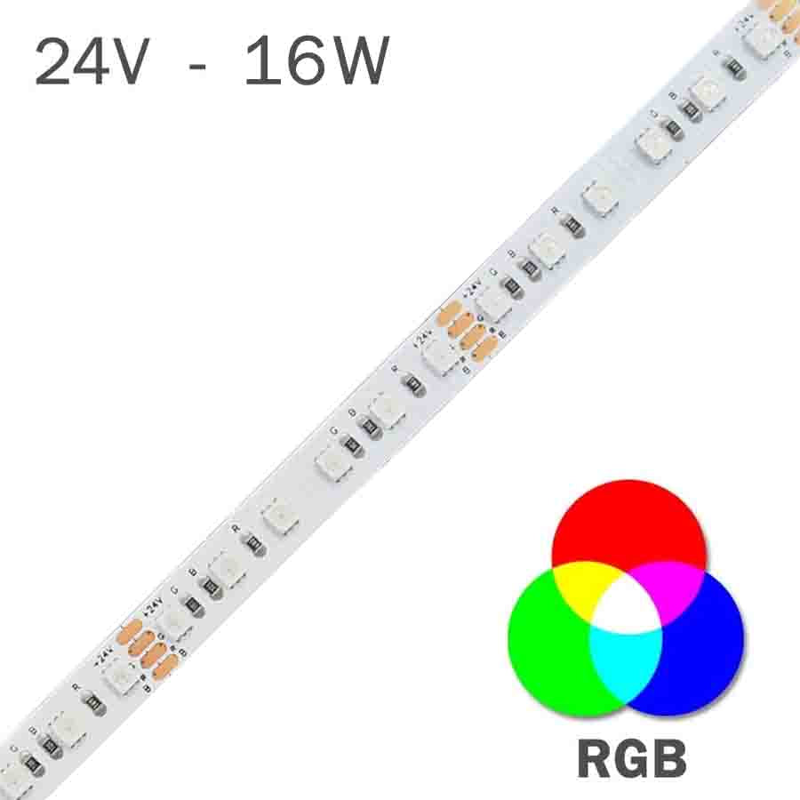 Tira LED alta luminosidad 24v 5m 204LED/m 18,5W/m 1800lm/m
