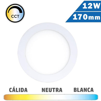 Panel LED Redondo Blanco 12W 170mm CCT