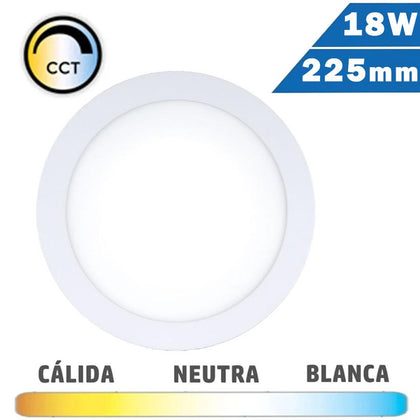 Panel LED Redondo Blanco 18W 225mm CCT