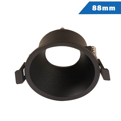 Aro empotrado color negro 88mm redondo luz indirecta