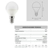 Bombilla LED E14 Esférica Opal 6W