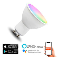Bombilla LED digital smart control por WIFI aplicación GU10 5W RGB