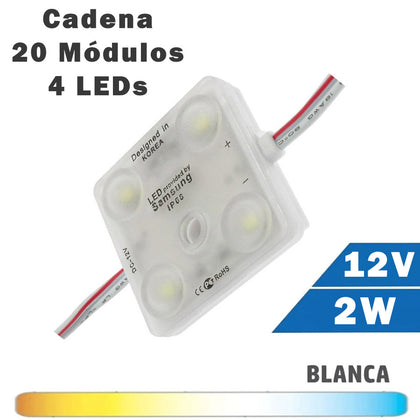 Módulo LED cuadrado 2W para rotulación y cajas de luz.