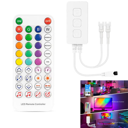 Controlador conexión bluetooth aplicación y mando a distancia remoto para controlar tiras de LED pixel digital RGBW con blanco