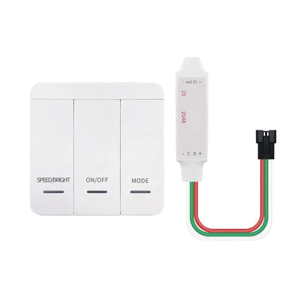 Controlador pixel para tiras LED monocolor, con efectos de luz running water.