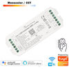Controlador monocolor CCT dual por WIFI, regulación por pulsadores y mando a distancia RF, para tiras LED monocolor.