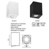 Foco Superficie Alto Basculante GU10 Cuadrado Blanco Negro
