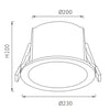 Downlight LED Redondo Blanco 60W Luz Rosada