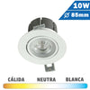 downlight COB orientable 10W 85mm bridgelux blanco redondo.